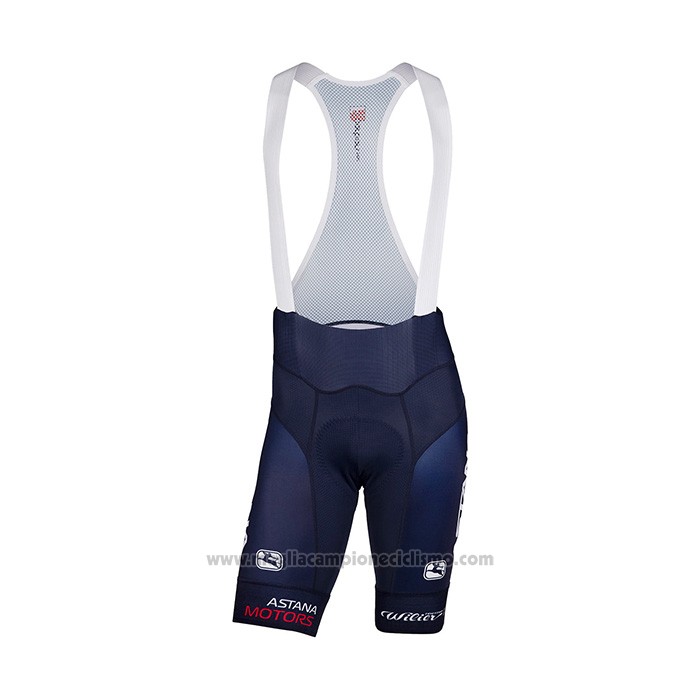 2022 Abbigliamento Ciclismo Astana Blu Giallo Manica Corta e Salopette